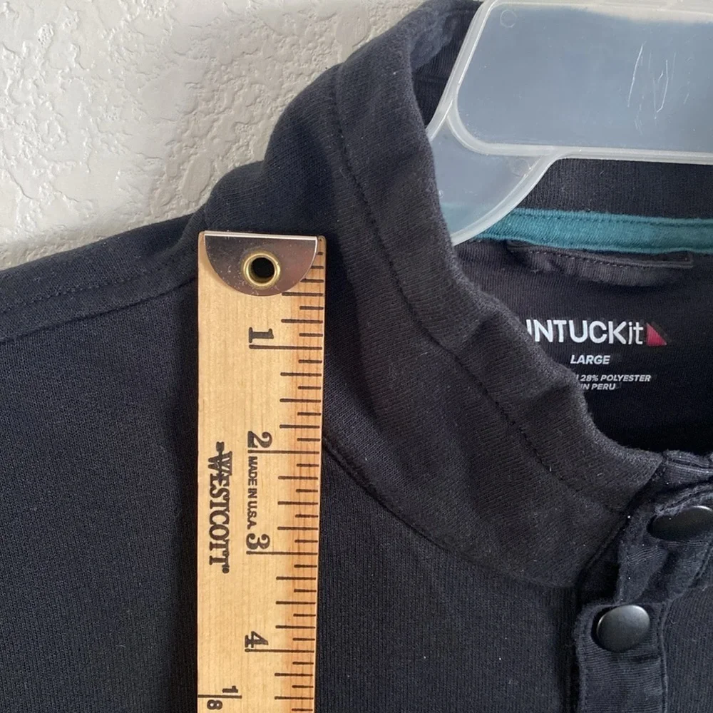 UNTUCKit Parkson Black Snap Pullover Sweatshirt Size L